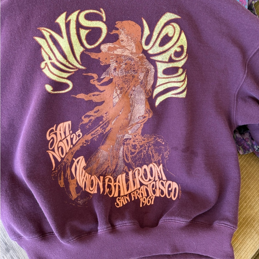 Janis Joplin Burgundy Hoodie -1967 Avalon Ballroom SF - Picture 3 of 4